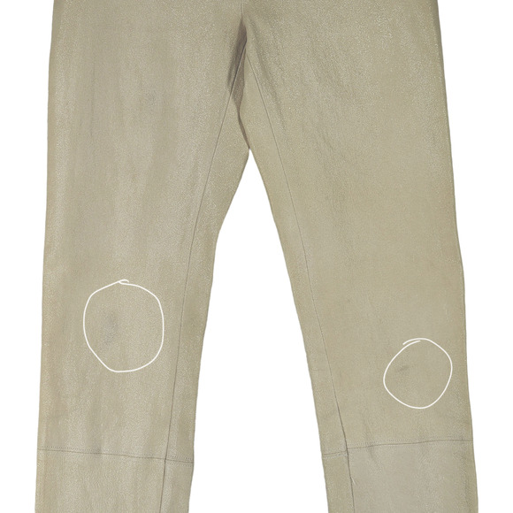 Alice‎ + Olivia Leather Pant 2 Women Cream Gold Metallic Sparkly Skinny Zip USA - Picture 4 of 13